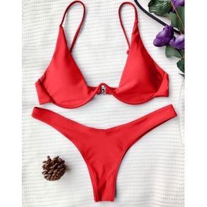 Push-up Plunge Red Zaful Bikini